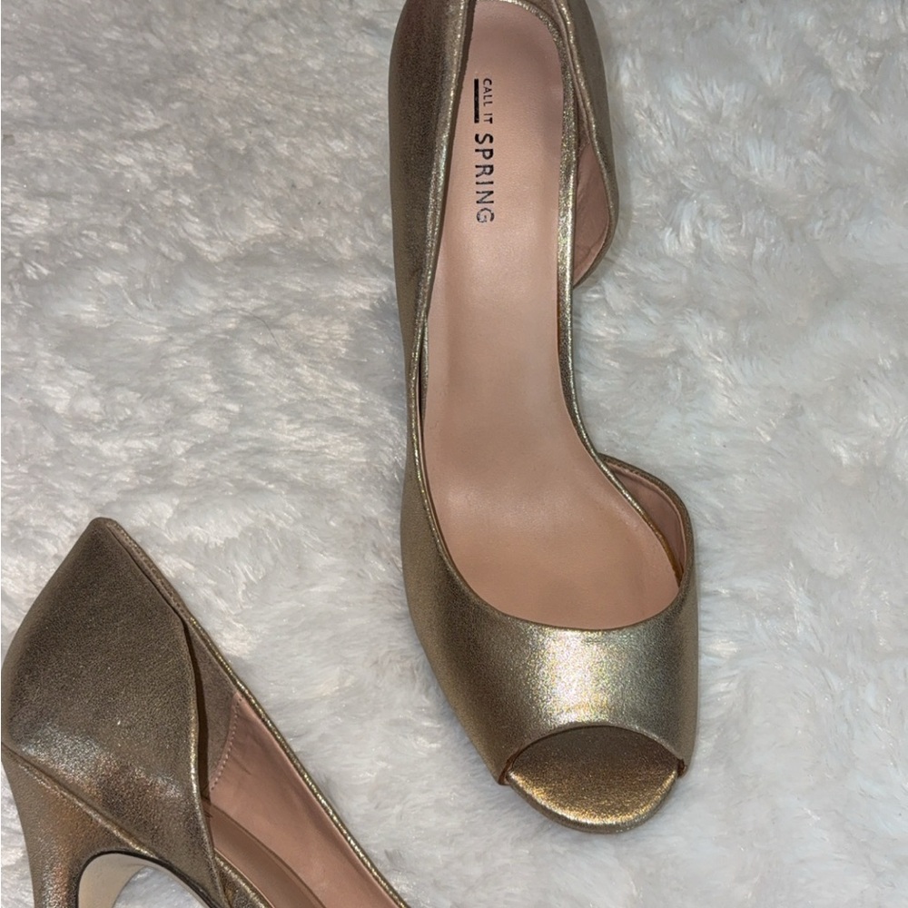 Call It Spring Gold D'Orsay Heels